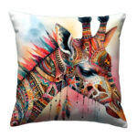 Tribal giraffe colorful throw pillow (3)