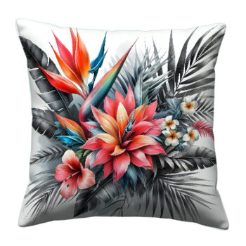 Tropical Coral Flowers Pillow