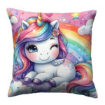 Unicorn Portrait colorful throw pillow (2)