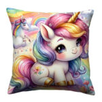 Unicorn Portrait colorful throw pillow (2)