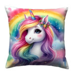 Unicorn Portrait colorful throw pillow (2)