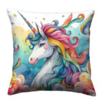 Unicorn line colorful throw pillow (4)