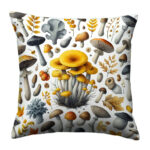 Various fungi colorful throw pillow (2)