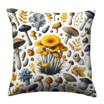 Various Fungi Colorful Throw Pillow