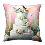 Wedding Cake Colorful Throw Pillow