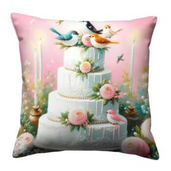 Wedding Cake Colorful Throw Pillow