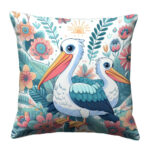 exotic marine pelican bird colorful throw pillow (3)