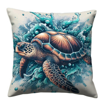Sea Turtle Colorful Throw Pillow